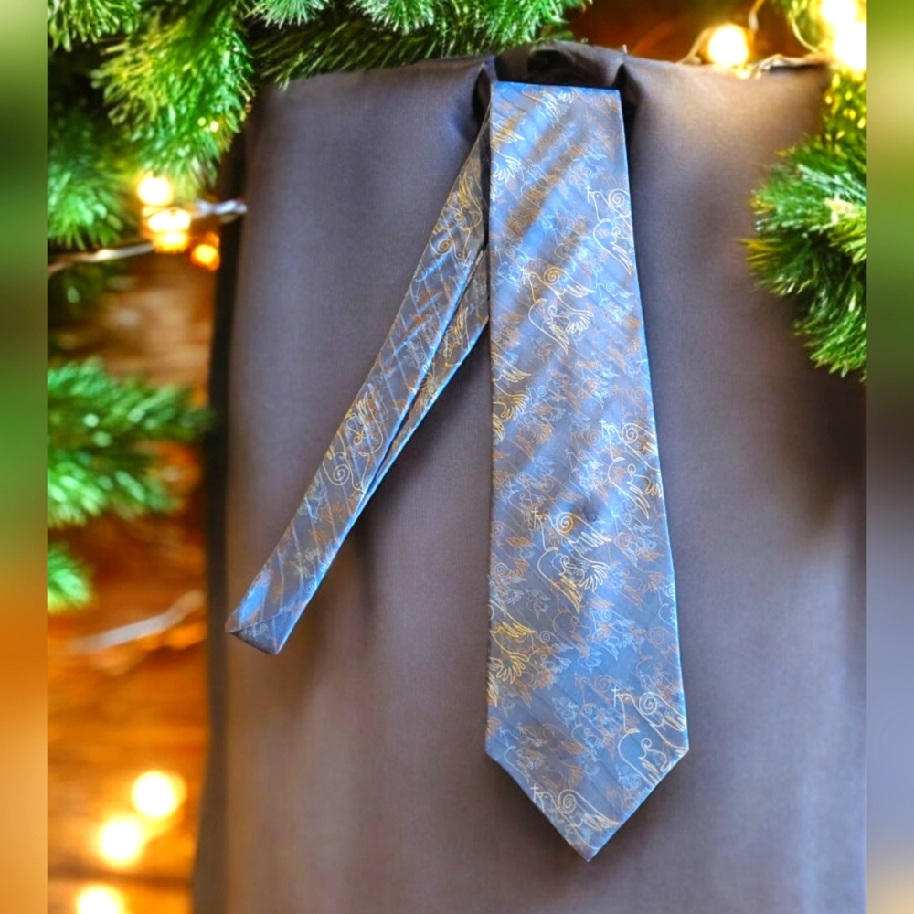 Christians Closet Gray Silk Peace Dove Tie